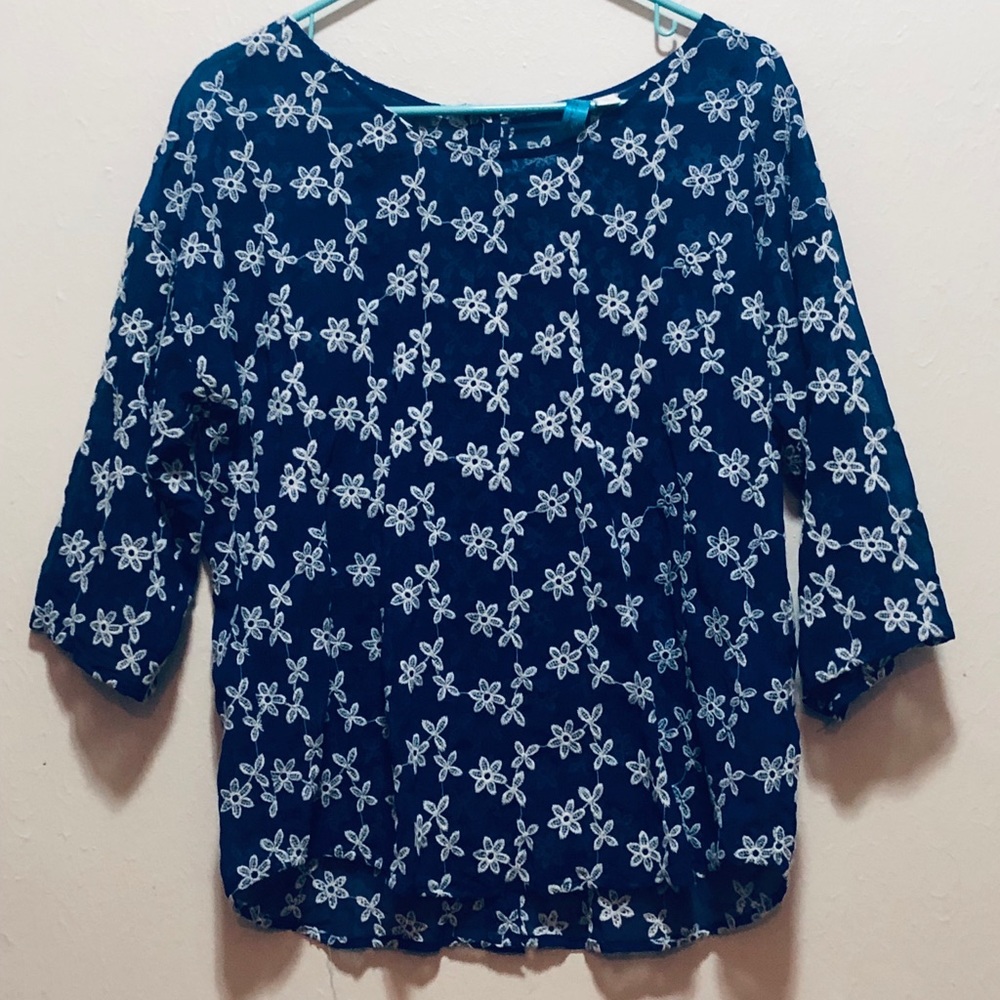 Francesca’s Sheer Flower Top